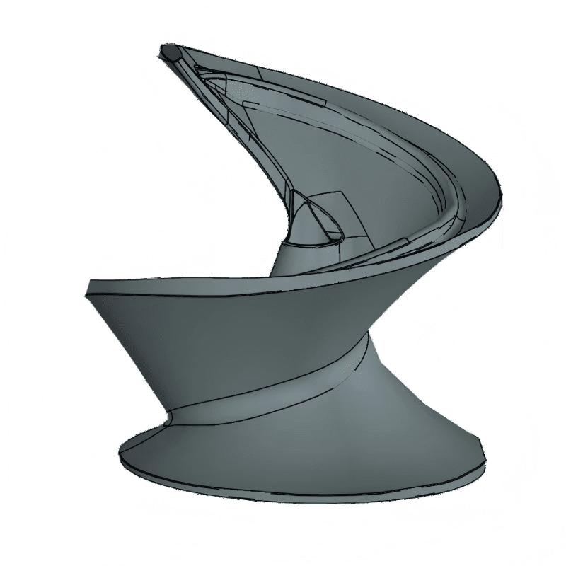 Spiral impeller 3D diagram