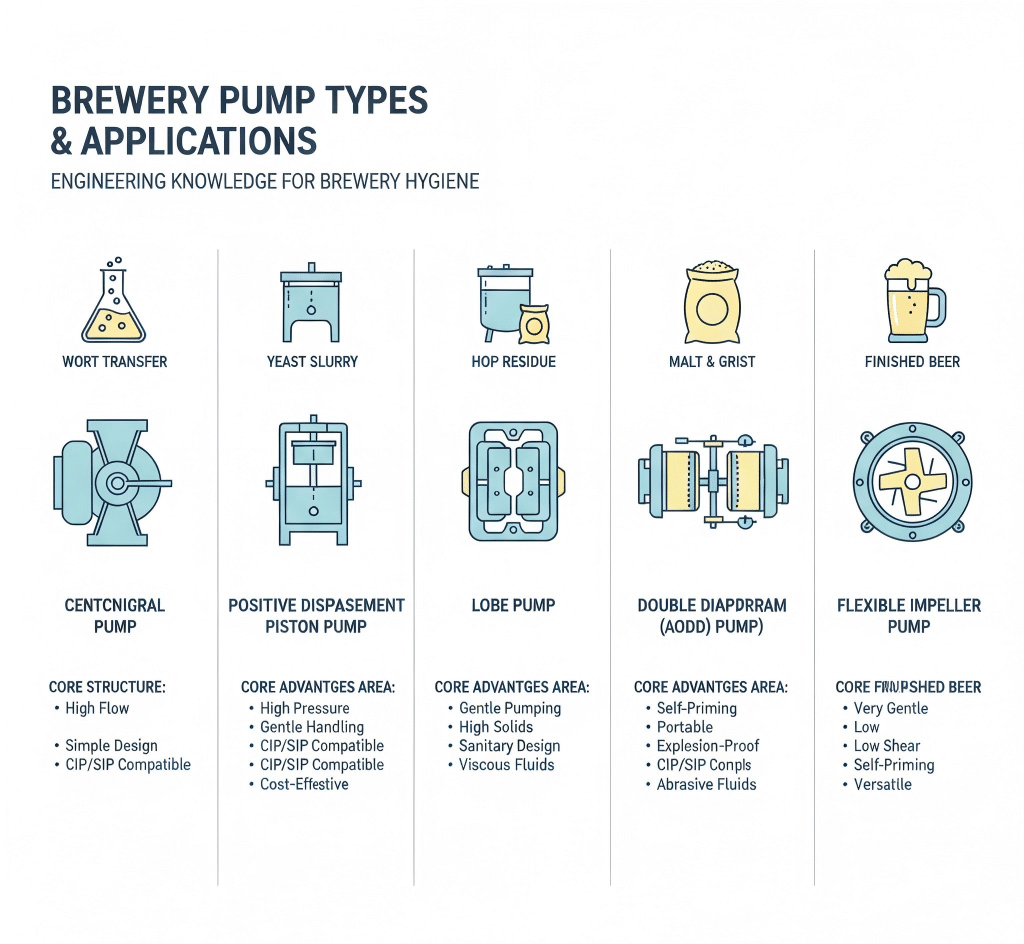 Common Pump Types in Breweries and Their Advantages